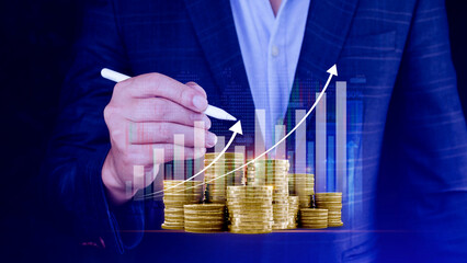 Business, Finance and Investment, data analysis concept, business planning, market research, Analysis finance graph and market chart investment, Stock market investment.