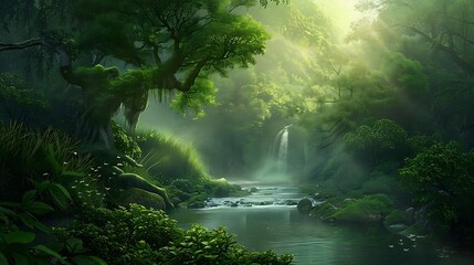 waterfall in the jungle
