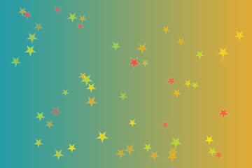 Colorful stars scattered on a gradient background abstract design template