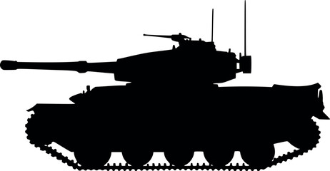 Silhouette of a tank