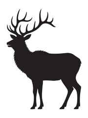 Obraz premium Majestic american elk silhouette standing proudly in nature