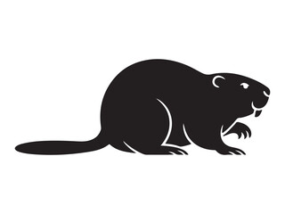 Obraz premium North american beaver silhouette vector illustration design