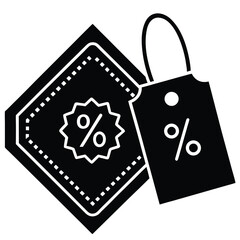 Discount Sale Tag with Percentage Sign and Diamond Shaped Label