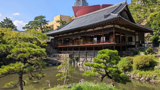 Historical building inside the Kokura Castle garden