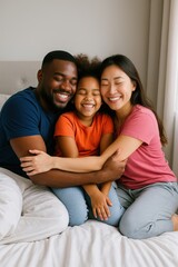 Obraz premium Family bonding moments home photography cozy indoor setting close-up view love and togetherness