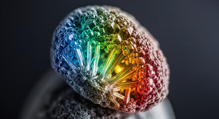 Rainbow Crystal Macro Shot of a Colorful Mineral Formation