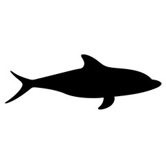 Vector art of silhouette of a dolphin swimming