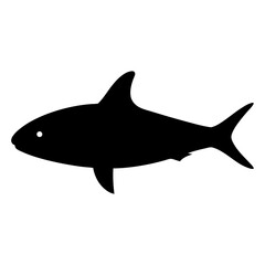 Vector art of silhouette of a shark, representing marine life and ocean predator