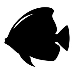 Vector art of silhouette of a butterflyfish, a tropical marine fish known for its vibrant colors and distinctive shape, isolated on a