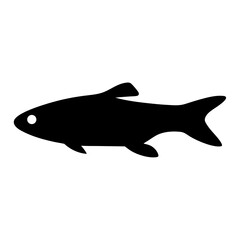 Vector art of silhouette of a fish