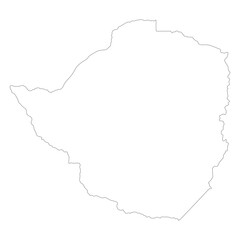 Zimbabwe map. Map of Zimbabwe in white color