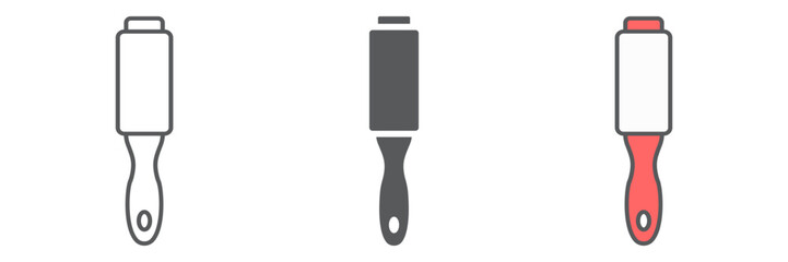 Lint roller clothes line icon, cleaner and remover, cleaning roller sign, vector graphics, a linear pattern on a white background. editable stroke
