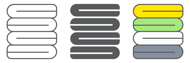 Obraz premium Folded clothes line icon, laundry and wash, folded towels sign, vector graphics, a linear pattern on a white background. editable stroke