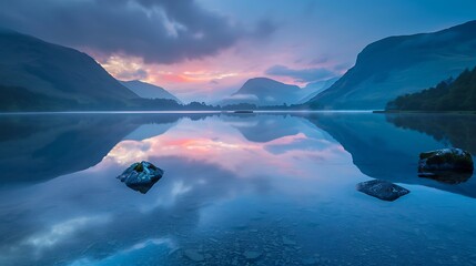 lake and mountains