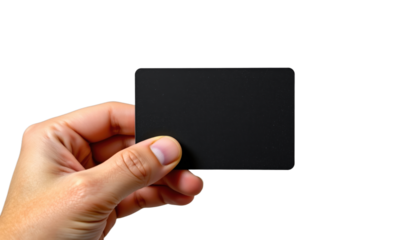 Hand Holding a Blank Card Studio Setting Photo Minimalist Environment Close-Up Viewpoint Identity Concept