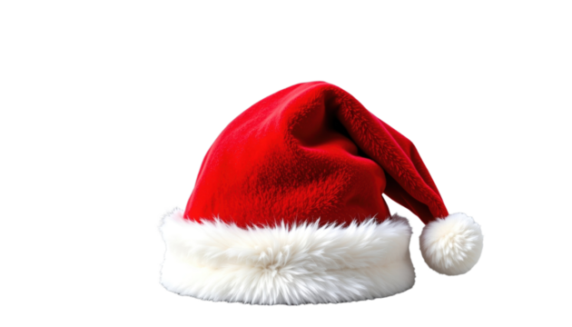 Festive Santa Hat Holiday Celebration Image Close-Up Classic Red and White Design