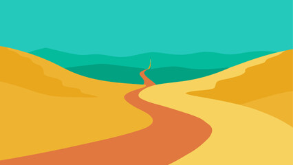 Illustration of desert landscape with path
