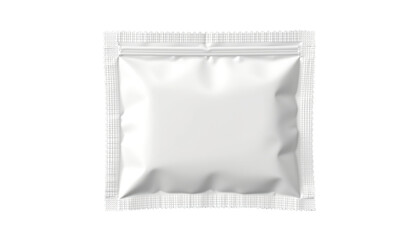 Packaging Process of White Sachet Industrial Facility Product Photography Clean Environment Close-up View Marketing Concept