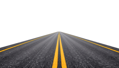 Driving Through an Endless Straight Asphalt Road Captivating Open Landscape Serene Environment Wide-Angle View