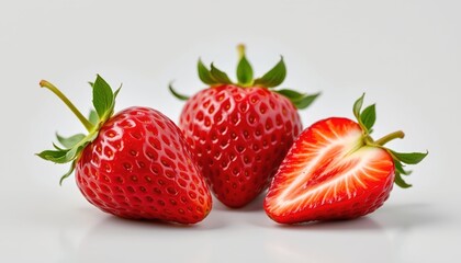 Juicy Fresh Ripe Strawberries Kitchen Countertop Food Photography Bright Lighting Close-up Culinary Delight