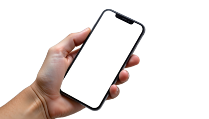 Hand Holding a Smartphone Home Office Digital Device Modern Environment Close-Up View Technology Integration