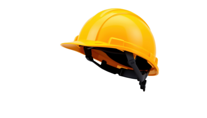 Construction Safety Gear Yellow Hard Hat Workplace Image Indoor Close-Up Protection Insight
