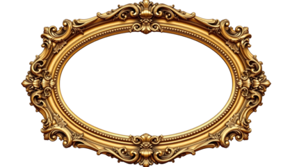 Ornate Gold Vintage Picture Frame Displayed in Elegant Gallery Setting Decorative Art Piece Classic Style