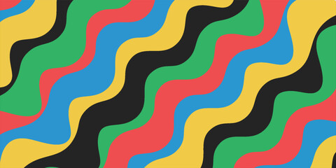 Abstract Art Seamless Colorful Stripes Rainbow Wave Stripes Background  Multi-colored stripes for wallpaper, wrapping paper, backdrops, posters, curtains, pillowcases, blankets, handkerchiefs.