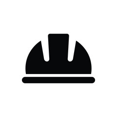 Construction Helmet Icon. Hard Hat Icon. Helmet Builder Icon. Construction Helmet Icon with long shadow.
