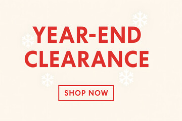 Obraz premium Year-End Clearance Sale Banner with Snowflakes