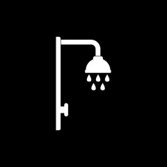 Shower sign icon isolated on black background