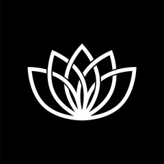 Lotus Flower Logo abstract isolated on black background