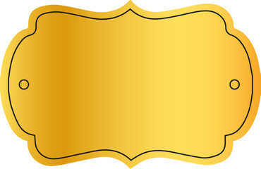 Vintage golden label frame, sticker tag gold frame, label of price, badge golden for name card stock illustration