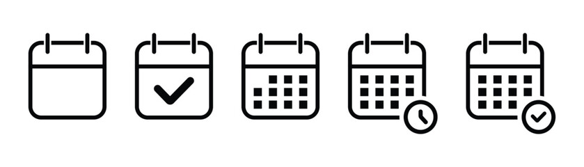 Callendar icon vector. Calendar planner icon collection. Reminder organizer event signs. Calendar notification icon. Business plan schedule.