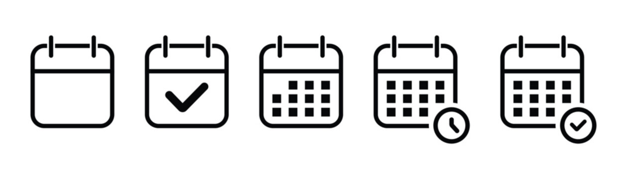 Callendar icon vector. Calendar planner icon collection. Reminder organizer event signs. Calendar notification icon. Business plan schedule.