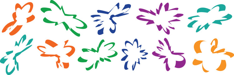 Vintage Floral Vector Illustration Set &mdash; Seamless Flower Patterns, Decorative Elements, and Colorful Geometric Frames for Web and Print Design