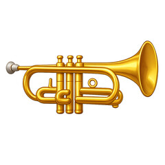 Fototapeta premium Golden trumpet musical instrument on a black background