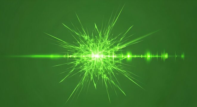 Green light burst with lens flare effect - Powered by Adobe
