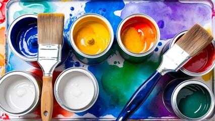 筆、刷毛、ペイント, 色, 絵画, 絵筆, カラフル, アーティスト, 黄色, 創造性, 絵の具箱, 