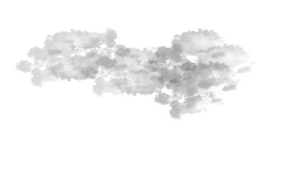 Gray watercolor style cloud on Transparent background