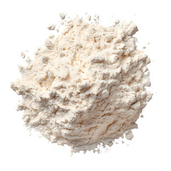 Obraz premium Heap of white flour or powder for baking needs on transparent background