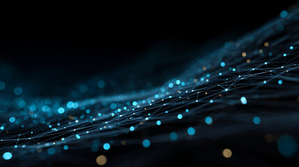 Professional dark-themed background featuring glowing lines and abstract digital background