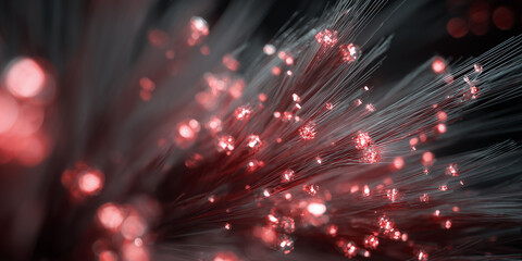 Close up of optical fiber