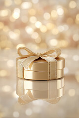 Christmas gift for woman in golden box