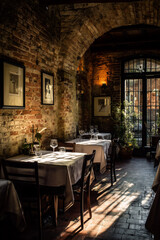 Interior of stylish Italian restaurant