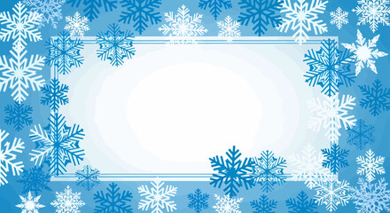 Beautiful Snowflake Border for Winter Holidays, Greeting Cards and New Year Decorations