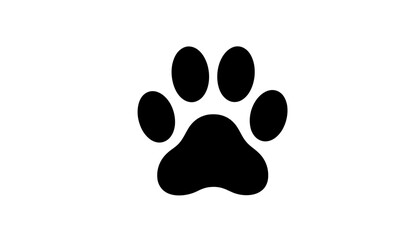 Vector art of black silhouette of a paw print