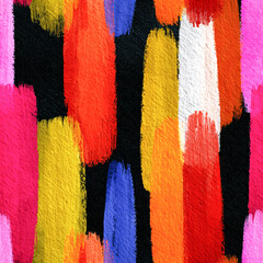 Vibrant Watercolor Strokes Seamless Pattern with Artistic Paper Texture