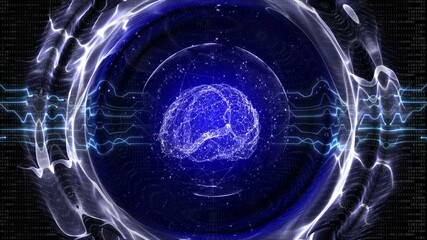 AI Machine Learning Brain Animation, Background, Loop
 - Powered by Adobe