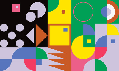 Fototapeta premium Abstract geometric vector pattern design with simple shapes